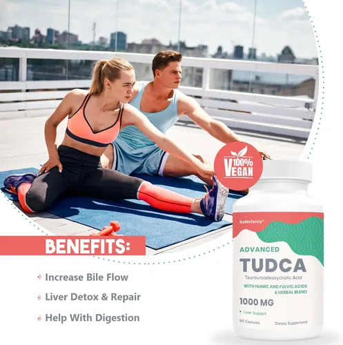 Miniatura 2 de KoNefancy TUDCA Suplementos hepáticos de 1000 mg de sales biliares para desintoxicación hepática, mezcla de hierbas de cardo mariano con ácido
