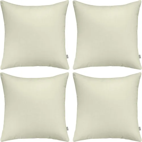 Miniatura 55 de Thmyo - Paquete de 4 fundas de almohada decorativas de 100 % algodón para lumbar, cómodas, sólidas, para Navidad/Halloween, fundas de cojín Blanco
