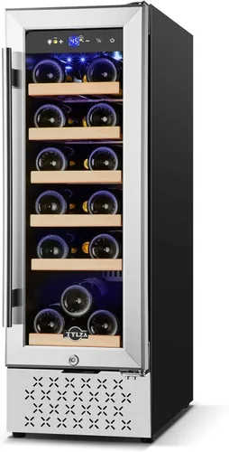 Miniatura 28 de Tylza Vitrina refrigerada para encimera, refrigerador comercial de 2.7 pies cúbicos/78L, vitrina con luz LED, puerta de vidrio doble, 32-54°F