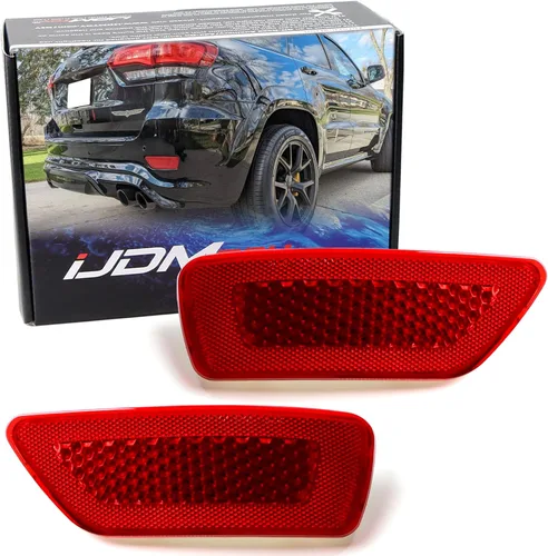 Miniatura 10 de iJDMTOY Lentes de reflector de parachoques trasero de lente ahumada Compatible con Jeep 2011-2020 Grand Cherokee WK2, Compass y Dodge Journey