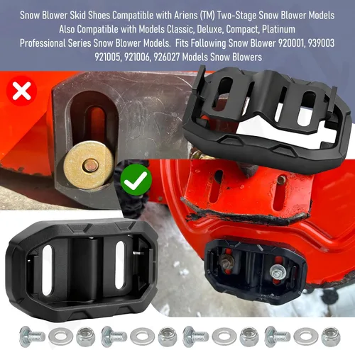 Miniatura 6 de Fennoral 72603100 - Kit de zapatas de nieve compatible con soplador de nieve Ari-ens de 2 etapas 939003, 920001, 921005, 921006, 926027, reemplaza