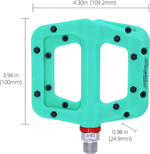 Miniatura 5 de FOOKER Pedales MTB para bicicleta de montaña, 3 rodamientos, antideslizantes, ligeros, de fibra de nailon, pedales de plataforma de bicicleta