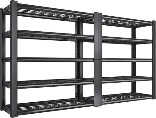 Miniatura 11 de REIBII 3010LBS Estantes de Almacenamiento 72" H Estantería de Garaje Estantes de Metal Resistente Estantes Metálicos Ajustables de 5 Niveles