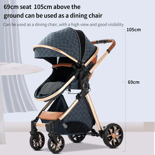 Miniatura 8 de Cochecito de bebé 2 en 1 con función de cochecito, plegable, portátil, cómodo, para bebés de 0 a 36 meses (negro)
