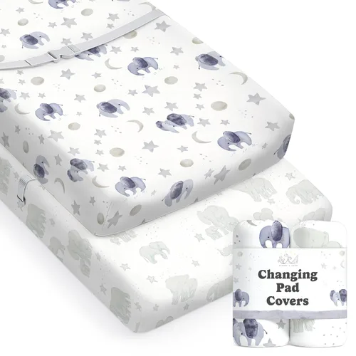 Miniatura 36 de Sábanas de cuna neutrales – Sábanas bajeras para cuna de bebé niña y niño – Paquete de 2 colchones estándar y niños pequeños – Mezcla de algodón
