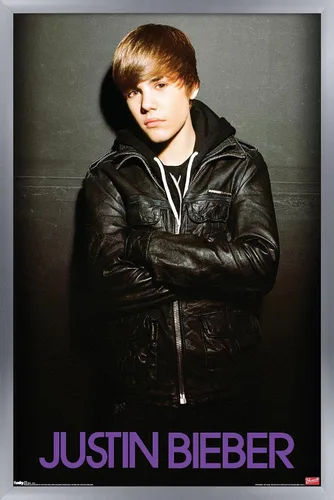 Miniatura 17 de Trends International Justin Bieber - Póster de pared de amor, 14.725 x 22.375 pulgadas, versión enmarcada de madera de granero