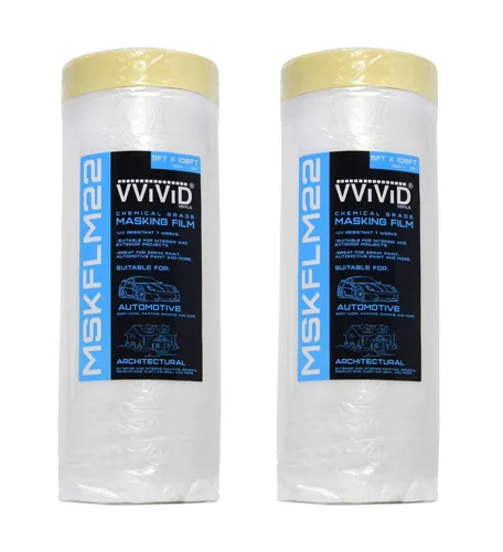 VViViD Cinta autoadhesiva de grado químico y cortina de plástico resistente (paquete de 2 unidades (60 x 108 pies)