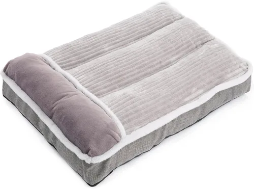 Miniatura 2 de WINDRACING Cama grande para perros con almohada para jaula de perrera, sofá cama para perro, cama súper suave para mascotas, tamaño mediano, Jumbo