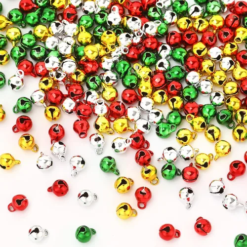 Miniatura 14 de Augshy 200 Piezas Campanas de Cascabel 3/5 Pulgadas Campanas de Manualidades a Granel para Decoraciones Navideñas de Hogar y Mascotas Adornos Dorado