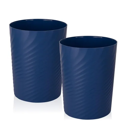 Miniatura 25 de UUJOLY Cubo de basura de plástico, cesta de basura para baños, cocinas, oficinas, habitaciones de niños, verde azulado Azul Oscuro