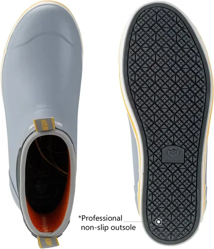 Miniatura 4 de SUREWAY Botas de cubierta profesionales antideslizantes para pesca y tobillo para hombre, botas de lluvia impermeables