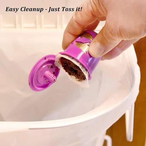 Miniatura 4 de Delibru K Cup - Filtros de papel desechables, paquete de 100 unidades, se adaptan a todas las cápsulas de café reutilizables, filtros de café
