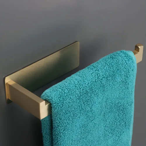 Toallero de mano, fuerte anillo autoadhesivo para toalla de mano, barra de toalla de mano gruesa de acero inoxidable SUS304, sin perforaciones,
