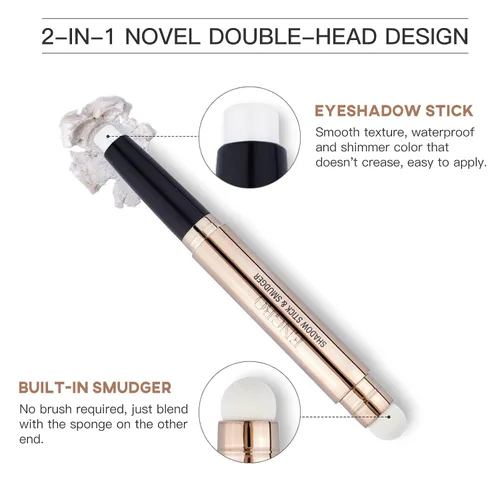 Miniatura 2 de LOKFAR Sombra de ojos en barra de maquillaje cosméticos iluminador de ojos, lápiz de sombra de ojos en crema giratoria, sombra de ojos en barra
