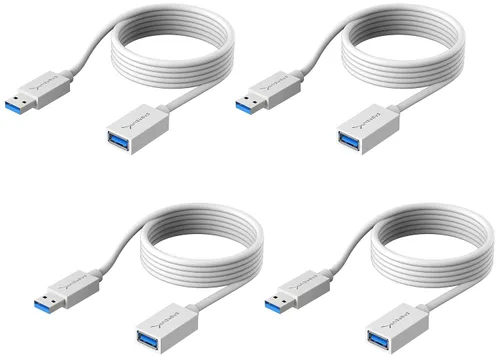 Miniatura 10 de SABRENT Cable de Extensión USB 3.0 22AWG - A-Macho a A-Hembra [Blanco] 10 Pies (CB-301W)