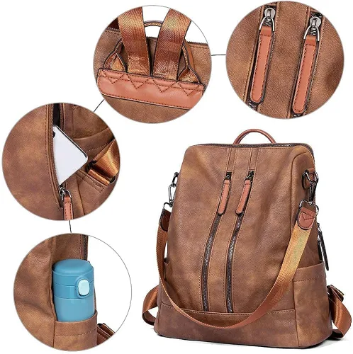 Miniatura 4 de CLUCI Mochila para mujer con monedero de cuero cartera grande para mujer