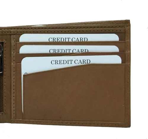 Miniatura 8 de BMF billetera de cuero genuino bordado color marrón auténtica BMF