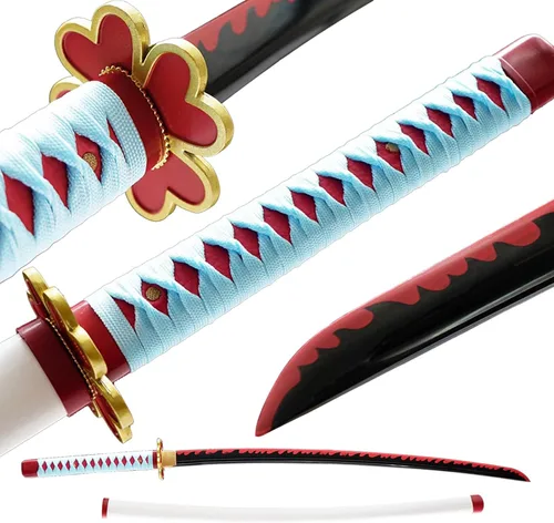 Miniatura 16 de Demon Slayer - Espada Tanjiro Katana de acero 1065, espiga completa, hecha a mano, Katana japonesa real, 41 pulgadas
