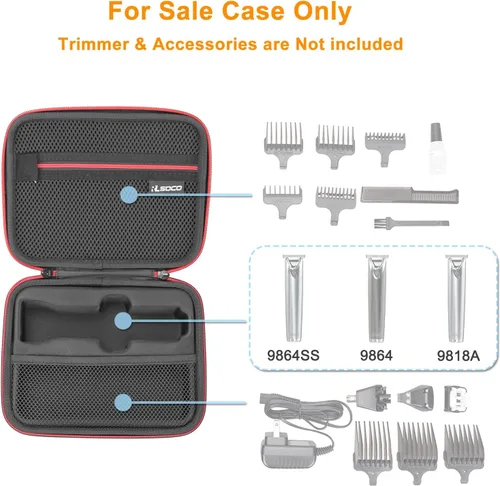 Miniatura 2 de RLSOCO Estuche de transporte para Wahl USA de acero inoxidable de iones de litio 2.0+/2.0+ pizarra/recortadora de barba inalámbrica para hombres