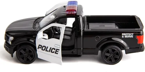Miniatura 6 de BDTCTK Escala 1/36 compatible con Ford F150 Pickup Truck modelo de coche de policía, aleación de zinc fundido a presión, vehículos de tracción