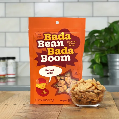 Miniatura 3 de Bada Bean Bada Boom, Bocadillos Crujientes de Habas Tostadas (Fava), Alto en Proteína, Vegano, Sin Gluten - Paquetes de 110 Calorías, Sabor Ala