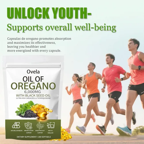 Miniatura 7 de Aceite de orégano de Ovela con aceite de semilla negra, aceite de cápsulas blandas de orégano, suplemento puro y natural, apoyo inmunológico, mejora