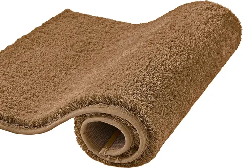 Miniatura 25 de CozeCube Tapetes de baño circulares de vellón para baño, esponjosos, absorbentes, de microfibra de secado rápido, antideslizantes, lavables