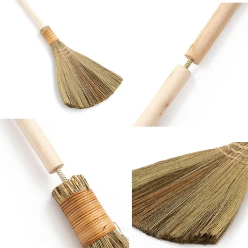 Miniatura 3 de Escoba batidora natural vietnamita - Escoba suave de paja - Escoba de mango largo para limpieza, decoración, boda con 45.28 pulgadas de longitud