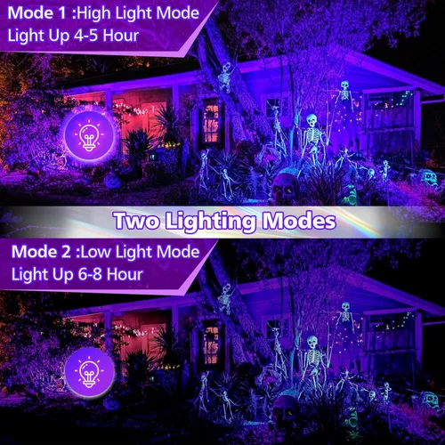 Miniatura 4 de T-SUN Luces LED negras recargables, luz negra alimentada por batería, paquete de 2 luces LED negras para pesca del gato, fiesta, luces de escenario