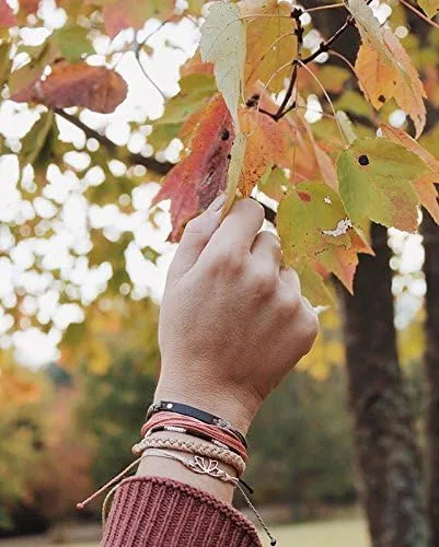 Miniatura 5 de Pura Vida - Pulsera sólida 100 % impermeable, hecha a mano con dije revestido y correa ajustable