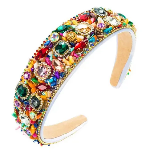 Miniatura 19 de Diademas turquesa para mujeres y niñas, banda ancha antideslizante para la cabeza, bandas para la cabeza con nudo superior, diadema de perlas de Azul