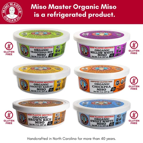 Miniatura 7 de Miso Master Organic Sweet White Miso Orgánico, Kosher, sin gluten, sin OMG Hecho a mano y fermentado naturalmente Tubo de 16 onzas