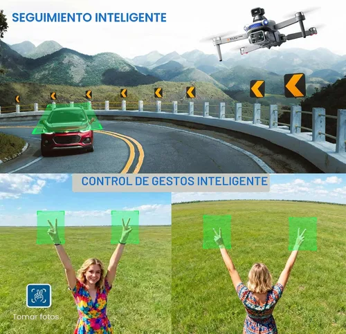 Miniatura 5 de Dron S119 4K con cámara para adultos, retorno automático GPS, prevención de obstáculos, motor sin escobillas, control remoto de pantalla 5G, 3 Gris