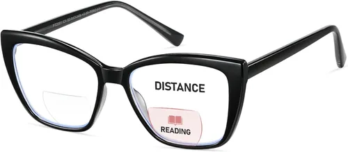 Miniatura 12 de Gafas de lectura bifocales para mujer, ojo de gato, de gran tamaño, bloqueo de luz azul, para lectores de computadora, gafas de diseñador Bifocal