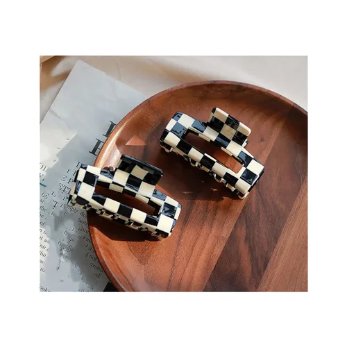 Miniatura 10 de Pinzas para el cabello a cuadros, 2 pinzas de pelo vintage a cuadros, pinzas de garra fuertes, pasadores para cabello grueso y fino, pinzas
