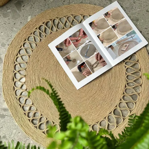Miniatura 4 de Cuerda de yute de 0.236 in, cuerda trenzada de yute de 164 pies, cuerda gruesa y resistente para obras de arte, agrupación, decoración del hogar