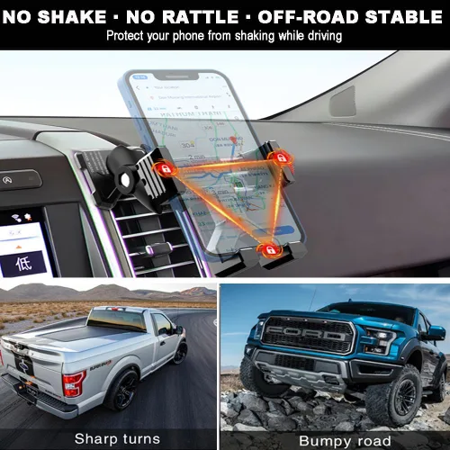 Miniatura 4 de Soporte de teléfono de ventilación de aluminio mejorado para Ford F150 (2015-2020), Expedition (2018-2021), súper resistente (2017-2021)