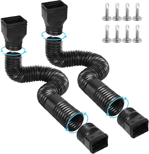 Miniatura 10 de Ogutter Extensiones de bajante de canalón de lluvia, extensor de bajante para drenaje de agua de lluvia flexible, tubo de extensión de drenaje