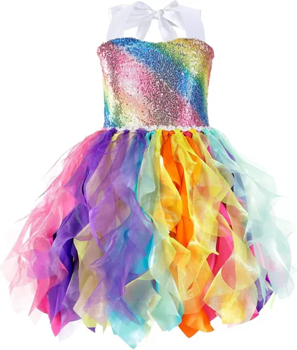 Vestido tutú para niñas, vestido de tul con lentejuelas, vestido de princesa para niñas pequeñas, disfraz de fiesta de cumpleaños brillante