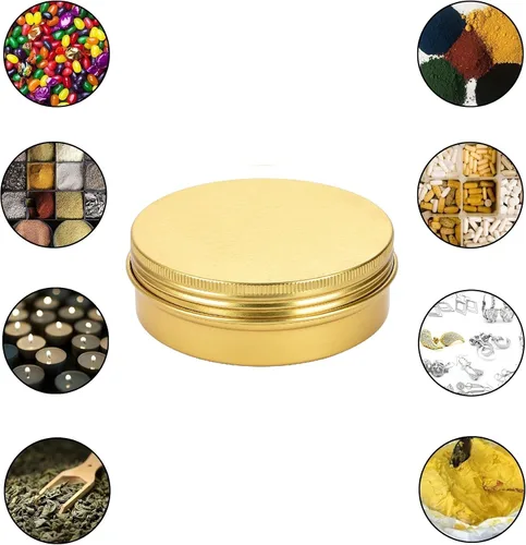 Miniatura 7 de TMO - Latas de 4 onzas con tapa de rosca, latas redondas de acero de aluminio, latas de viaje, latas de almacenamiento, latas de alimentos, latas