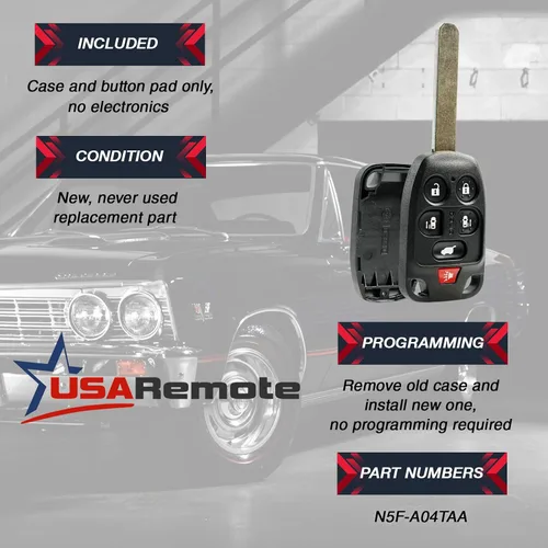 Miniatura 4 de Llavero de entrada sin llave sin cortar con mando a distancia y almohadilla para Honda Odyssey 2011-2013