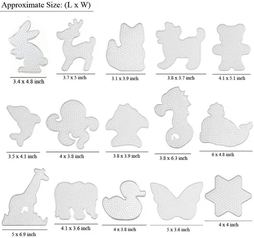 Miniatura 2 de 15 tableros de cuentas fusibles de 0.197 in, tableros de plástico transparente con 15 tarjetas coloridas, 4 pinzas y 15 cuerdas para colgar