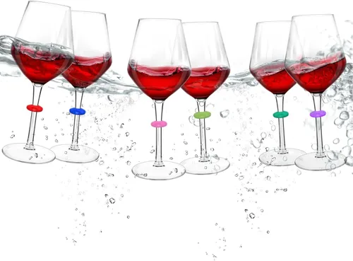 Miniatura 10 de Copas de vino flotantes para piscina con etiquetas de dijes, copas de vino irrompibles junto a la piscina, taza flotante con tallo, vasos para beber