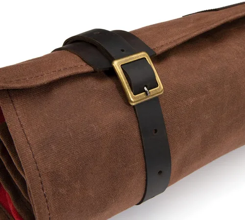 Miniatura 7 de Bolsa enrollable para cuchillos de chef Dickies Organizador portátil y estuche de almacenamiento para cubiertos, lona encerada y cuero, grande