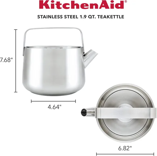 Miniatura 2 de KitchenAid Teteras de Acero Inoxidable con Silbido, 1.8 Litros - Acero Inoxidable Cepillado