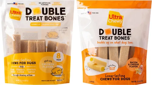 Miniatura 23 de Ultra Chewy Double Treat Bones Favorites, golosinas para perros, hechas en los Estados Unidos, golosinas saludables, fáciles de digerir, promueve