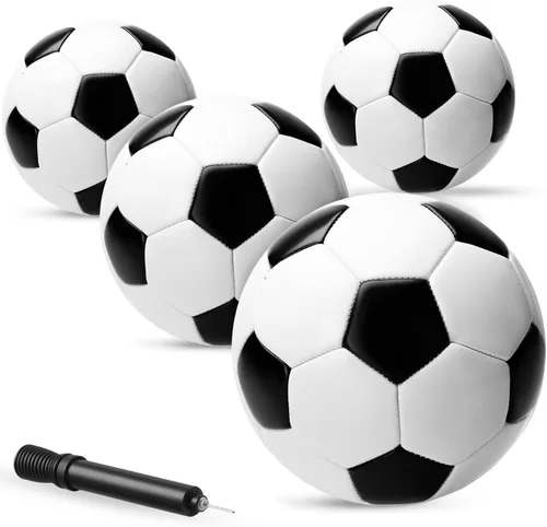 Miniatura 8 de PlayBolt Black & White Soccer Balls - Sizes 2, 3, 4, 5 for Kids, Toddlers & Adults - Pack of 1 or 4 with Pump