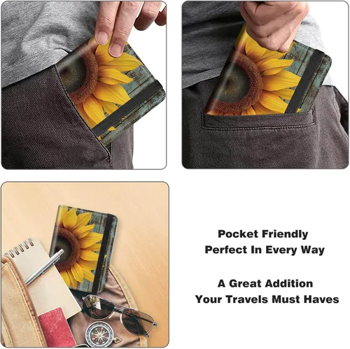 Miniatura 5 de Combo de portatarjetas de pasaporte y vacunación con bloqueo RFID-X-1, Madera de girasol., Minimalista