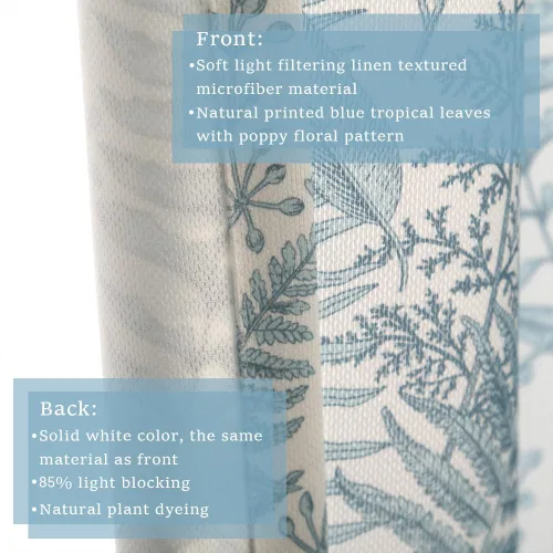 Miniatura 4 de Autum Dream - Cortinas opacas de felpilla para dormitorio, con pestaña trasera, bolsillo para barra, cortinas de granja con estampado floral