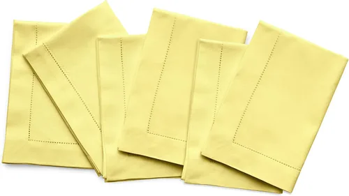 Miniatura 13 de Solino Home - Juego de 4 manteles individuales de lino amarillo, 14 x 19 pulgadas, manteles individuales de algodón y lino con punto de dobladillo